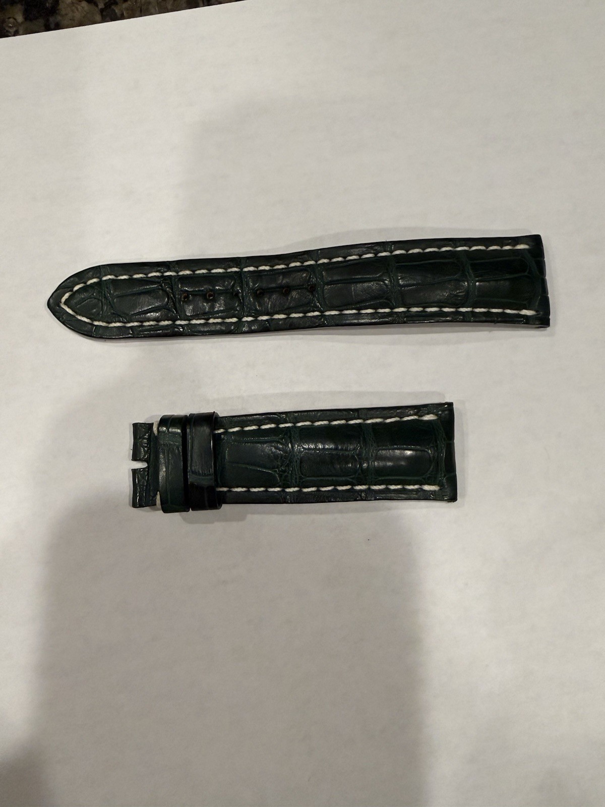 Breitling 24mm Green Leather Crocodile Strap 752P