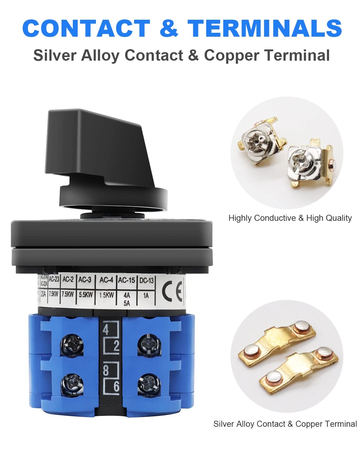 Changeover Selection Switchmultitransfer Switch Ac 550v 20a 3 Positions 8 Termin
