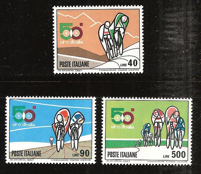 ITALY # 958-60 MNH NATIONAL BICYCLE TOUR