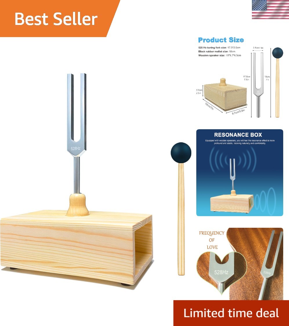 Aluminum Tuning Fork with Wooden Resonance Box - Sound Healing Essential