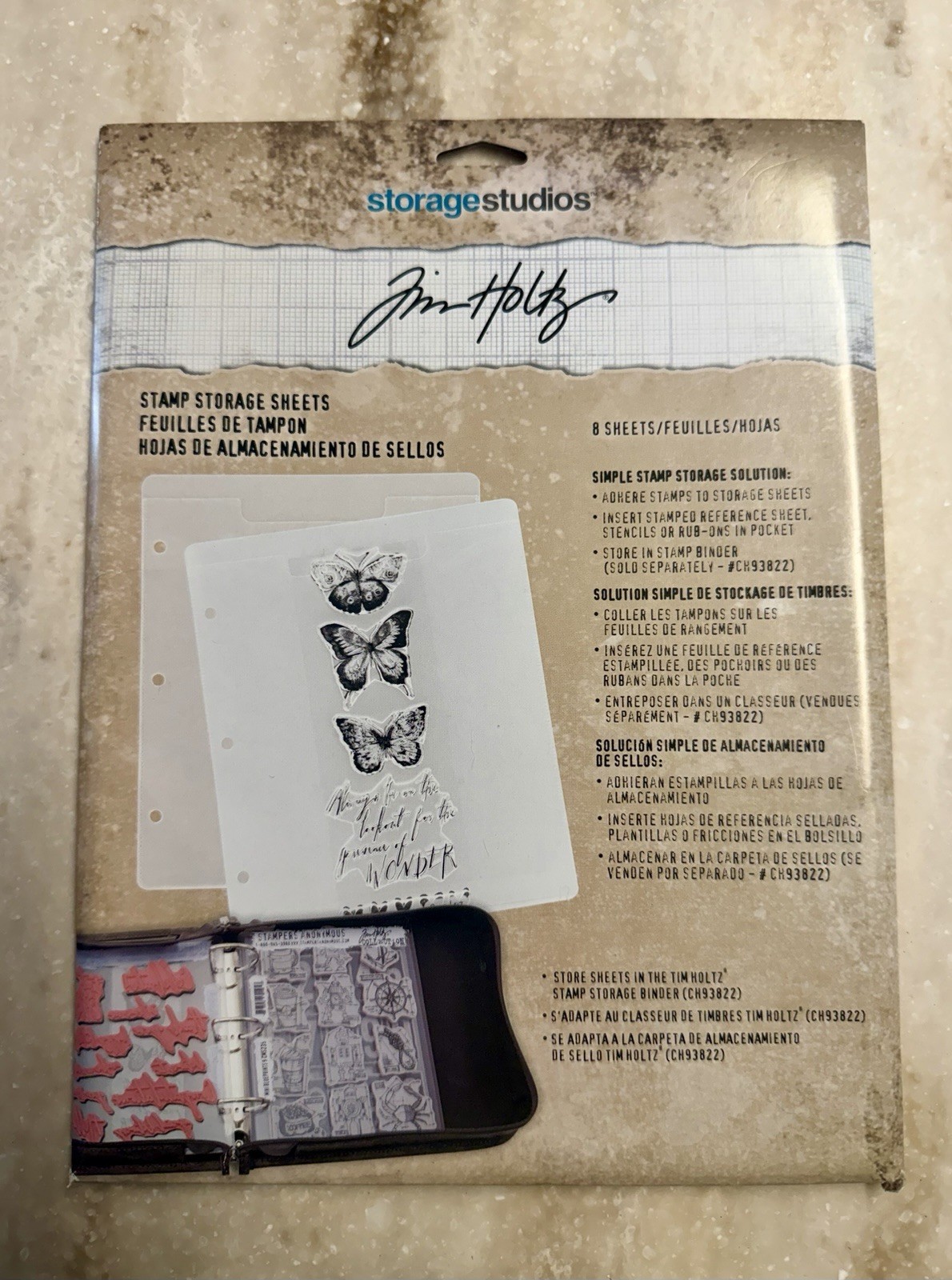 TIM HOLTZ Idea-Ology *STAMP STORAGE SHEETS* Storage Studios 8 Pieces NEW