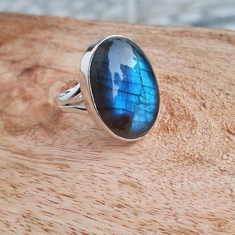 925-Sterling Silver Beautiful Gemstone Labradorite Handmade Women Silver Jewelry