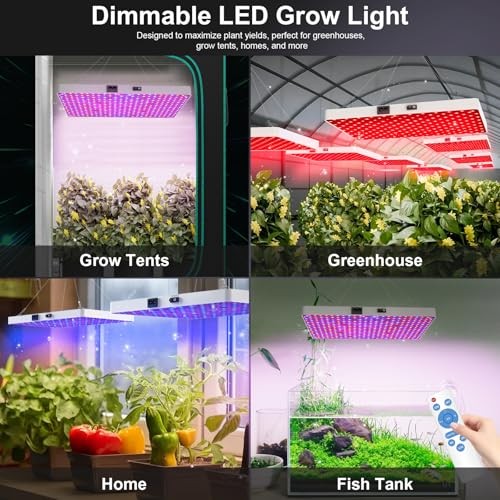 Remote Control LED 100 Watt Dimmable Full Spectrum Plant Light, 3 Grow Light