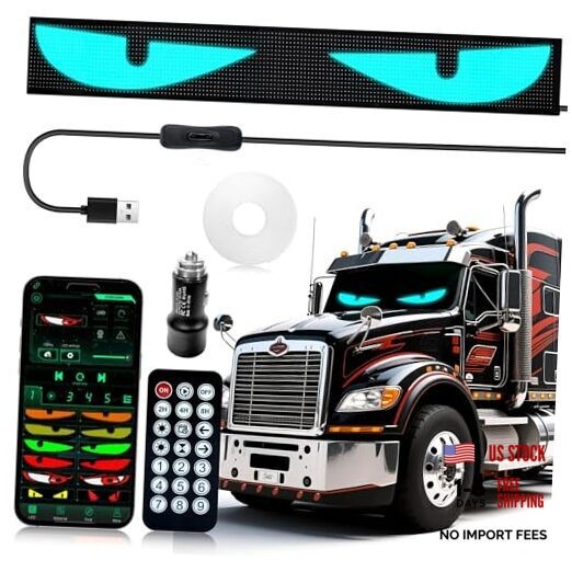 35.4" x 7.56" Programmable Windshield LED Eyes Display, USB 5V 35.4in*7.56in