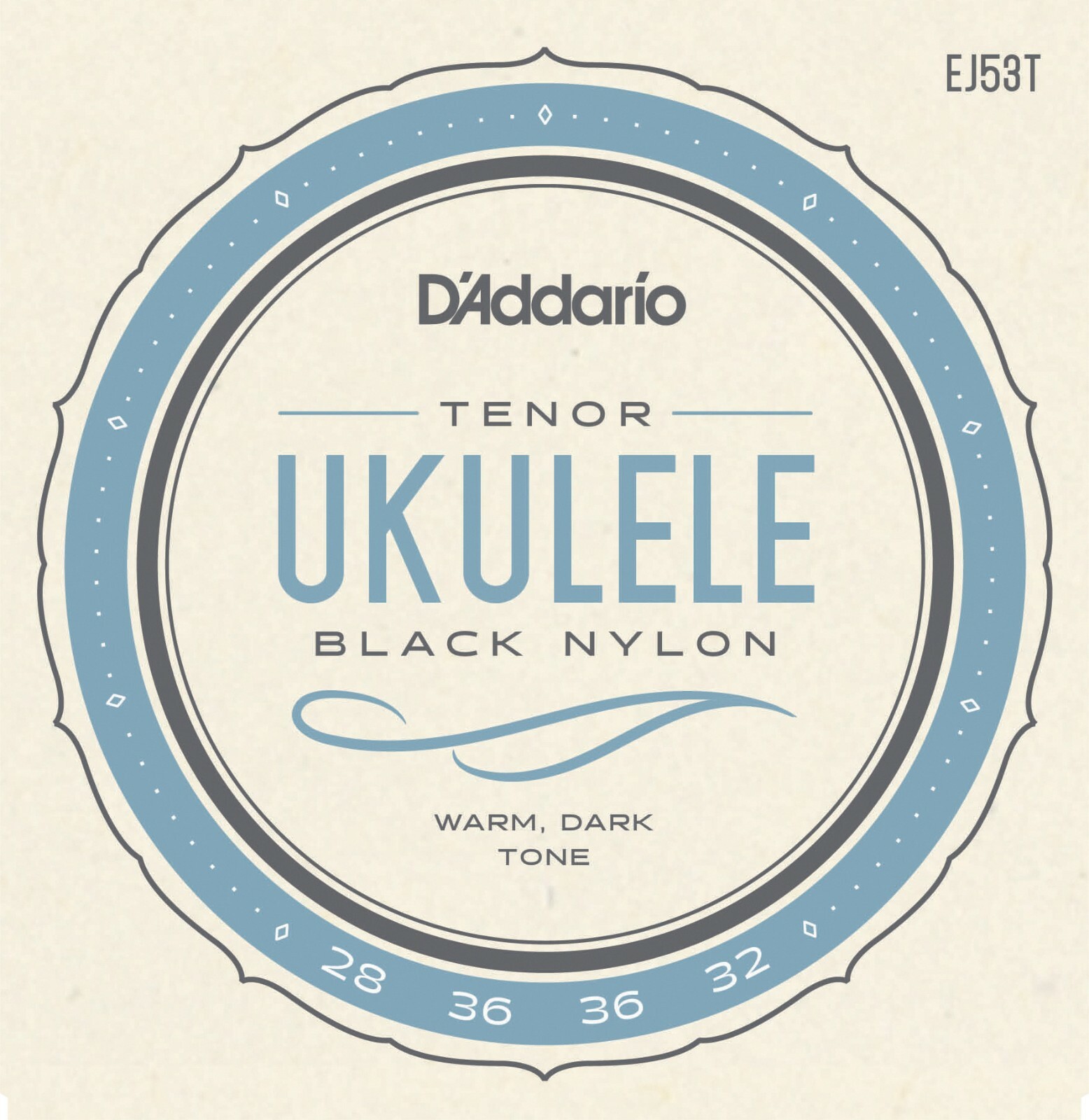 D'Addario EJ53T Pro-Arté Rectified Black Nylon Ukulele Strings Tenor GCEA
