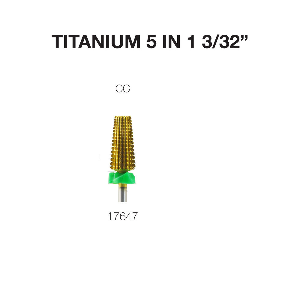 Cre8tion Carbide Nail Drill Bit 3/32'' Shank | 17647 - Titanium CC