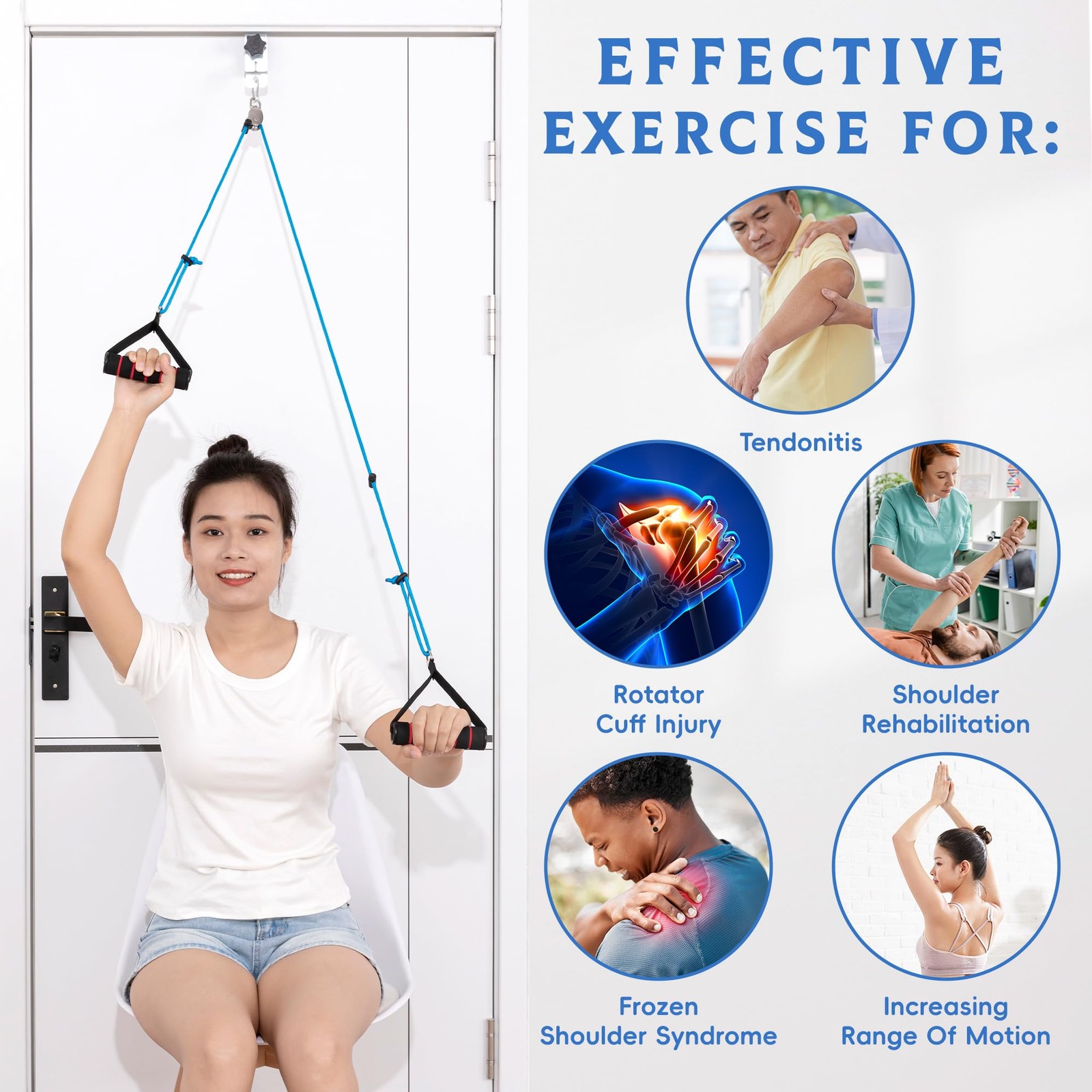 Shoulder Pulley for Physical Therapy - Shoulder Exercise Pulley With Fixed Me...