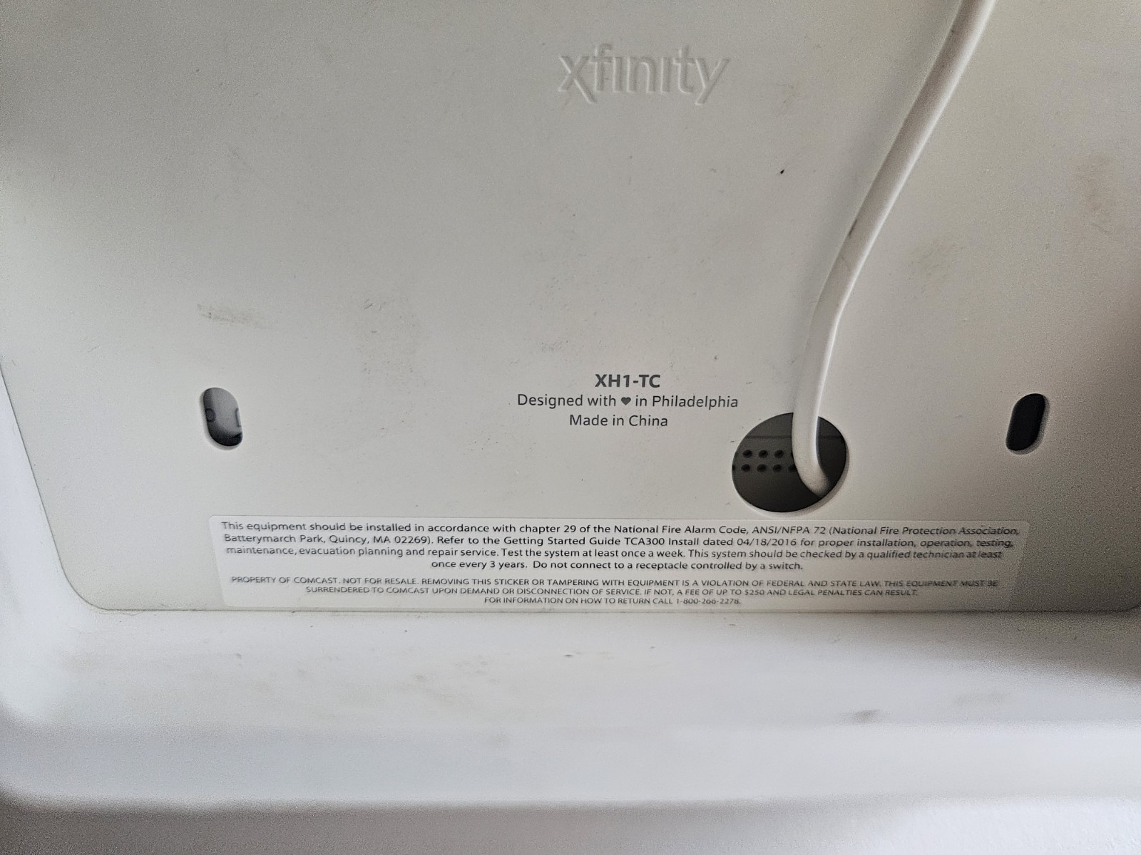 Xfinity Xh1-tc Touchscreen Control Panel