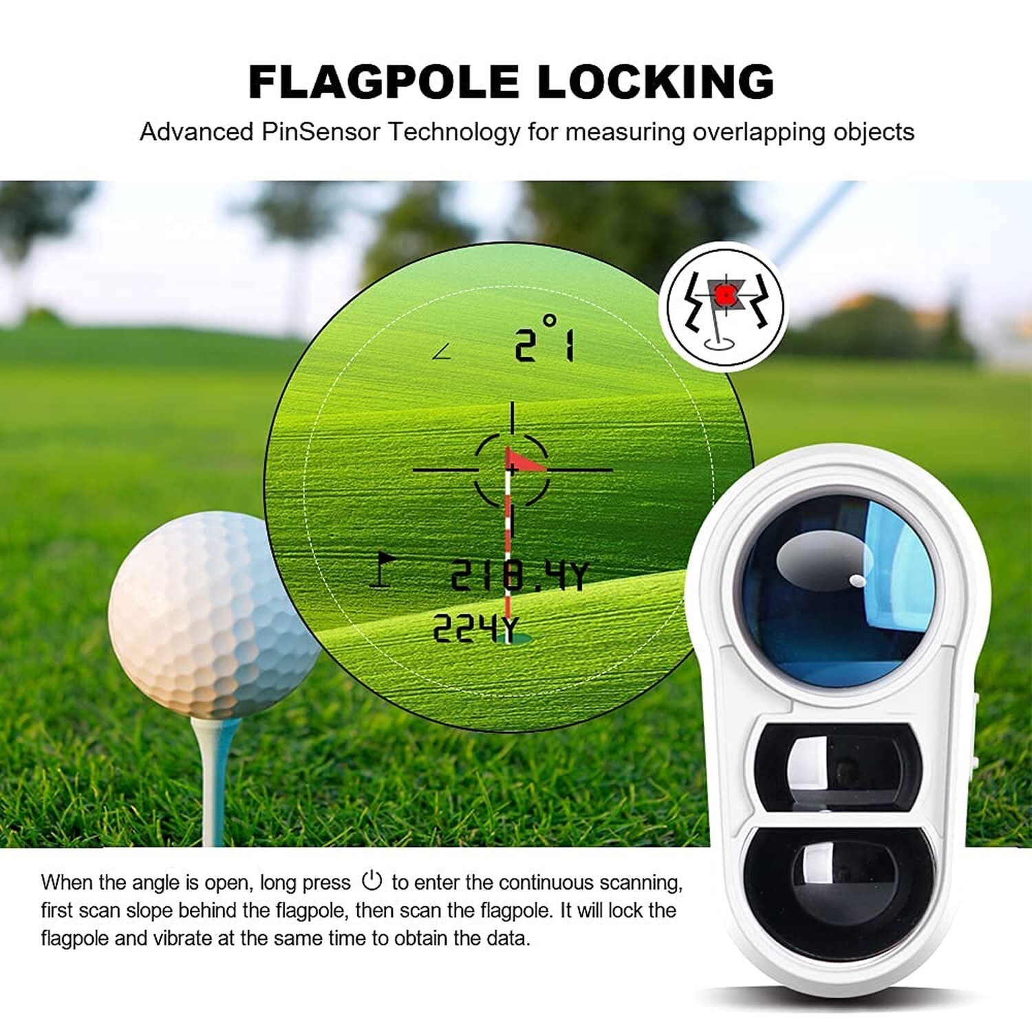 REVASRI Golf Rangefinder with Slope and Pin Lock Vibration, External Slope Sw...