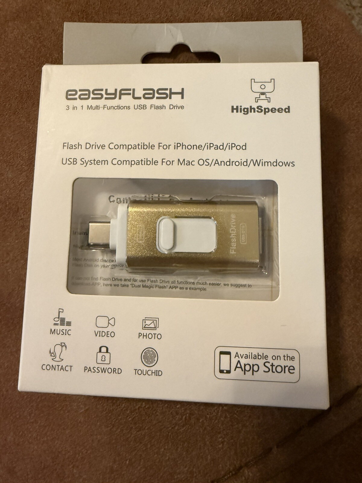 Easyflash 3 in 1 Multi-Funct USB  32GB High Speed Flash Drive iPhone/iPad/iPod