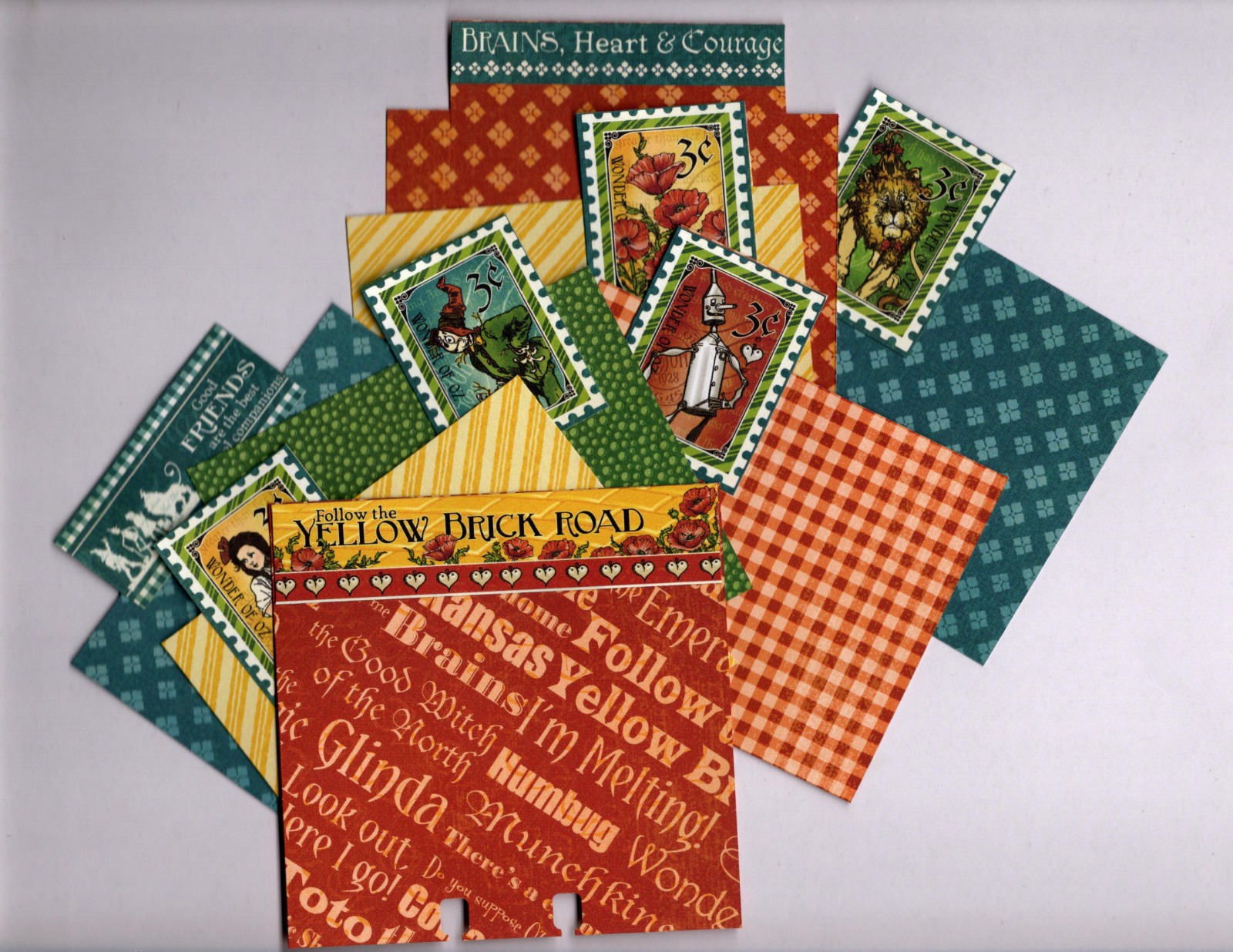 Graphic45 WONDER OF OZ (8pk) MEMORYDEX/ROLODEX CARDS Double-Sided HANDMADE