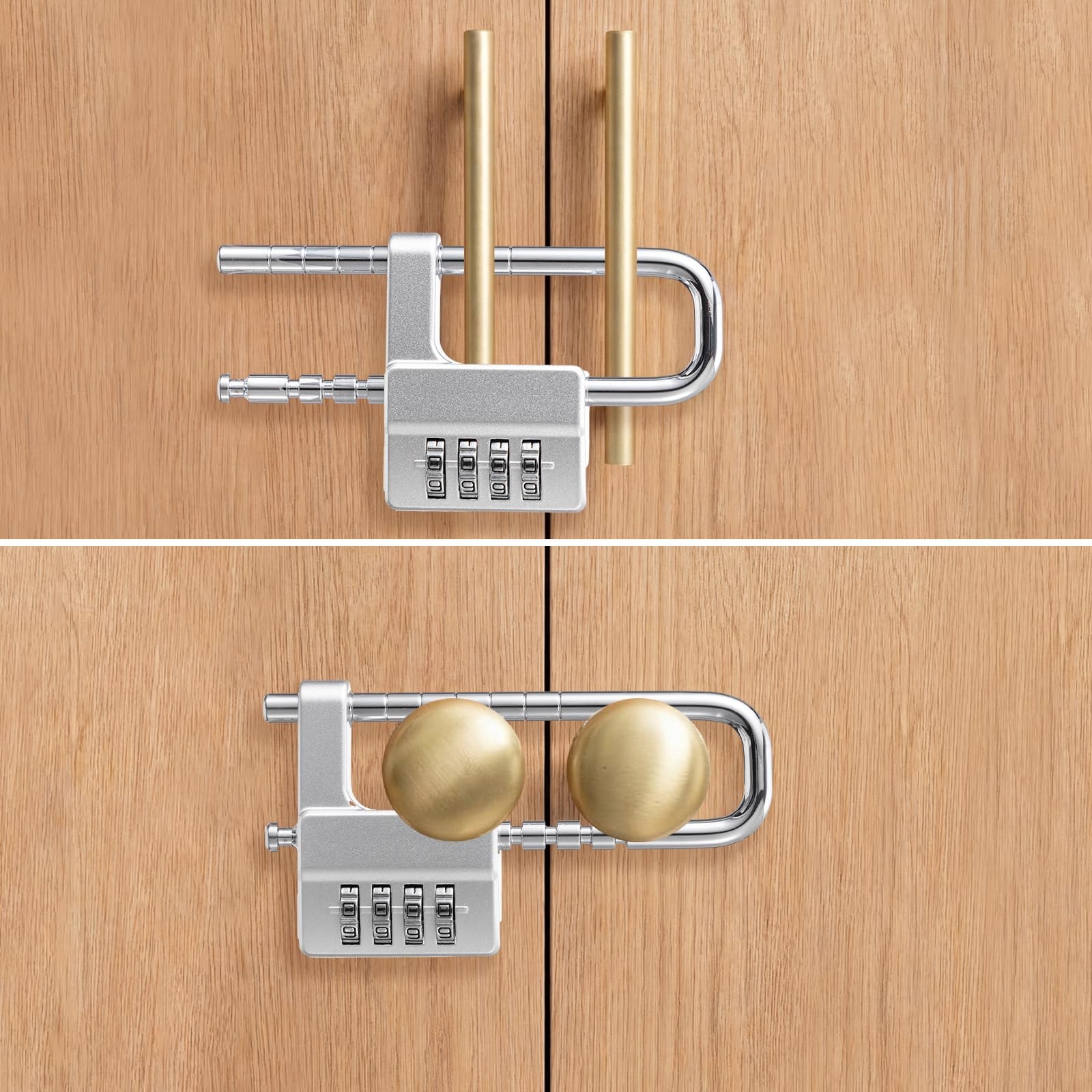 Gisafai 2 Pcs 4 Digit Combination Cabinet Lock U Shaped Code Gym 2.51 X 4.6