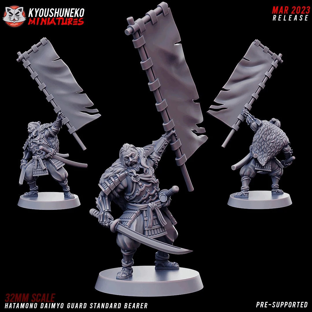 Hatamono Daimyo Guard - Standard Bearer - 28-32mm - Resin Tabletop Miniature