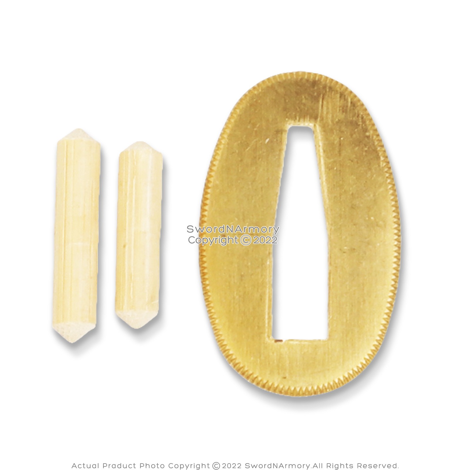Katana Fittings Kit Includes 1 Brass Seppa 2 Bamboo Mekugi For Japanese Sword