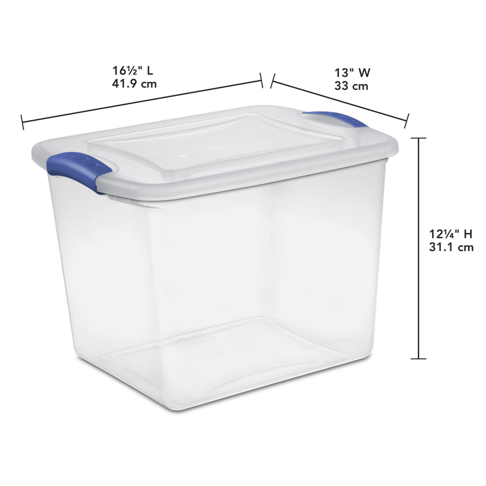 (2 pack) Sterilite 27 Quart Medium Latching Storage Bin Clear Plastic Container