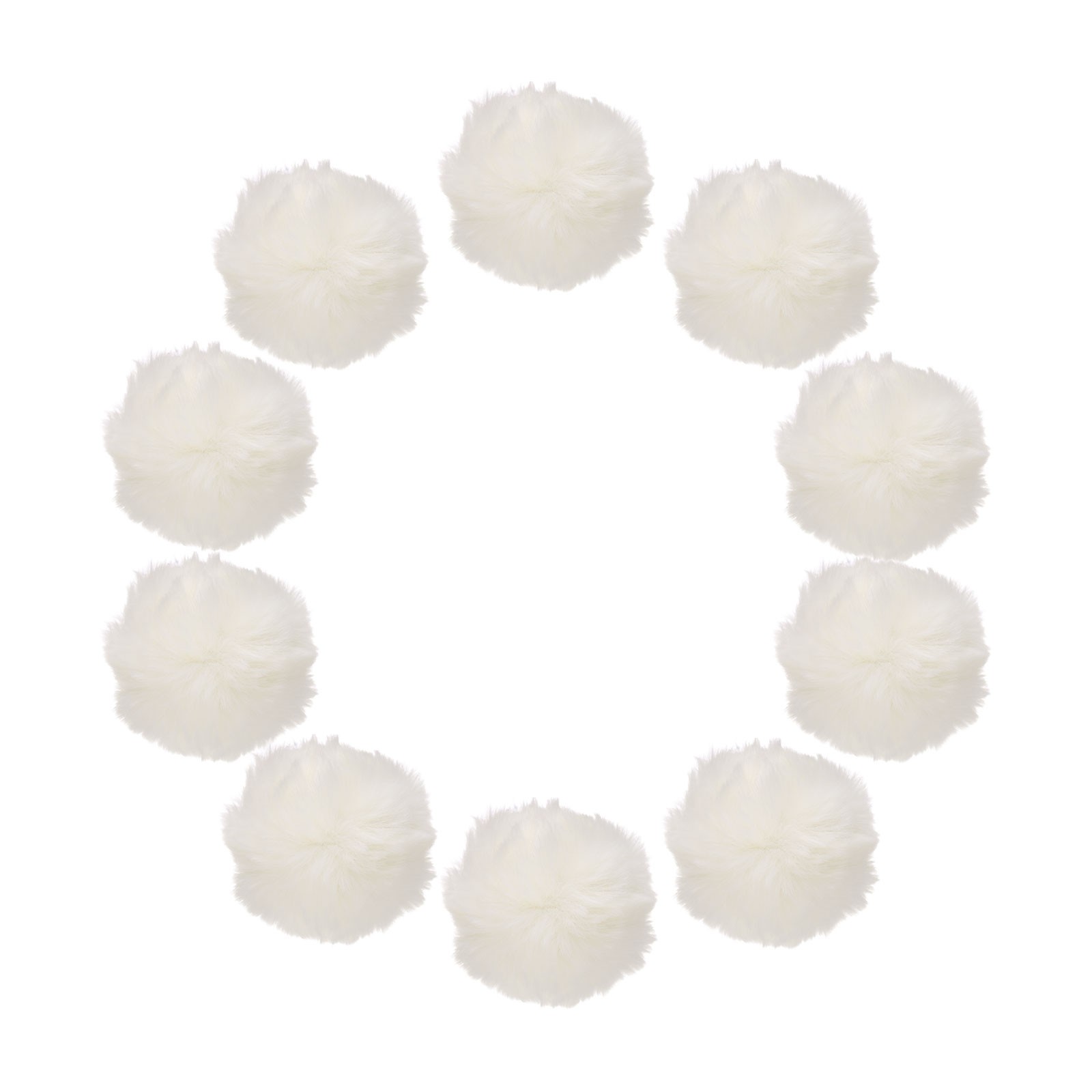20 Pcs Beige Faux Fur Pom Pom Balls 2 Inch Soft Fluffy Pompoms
