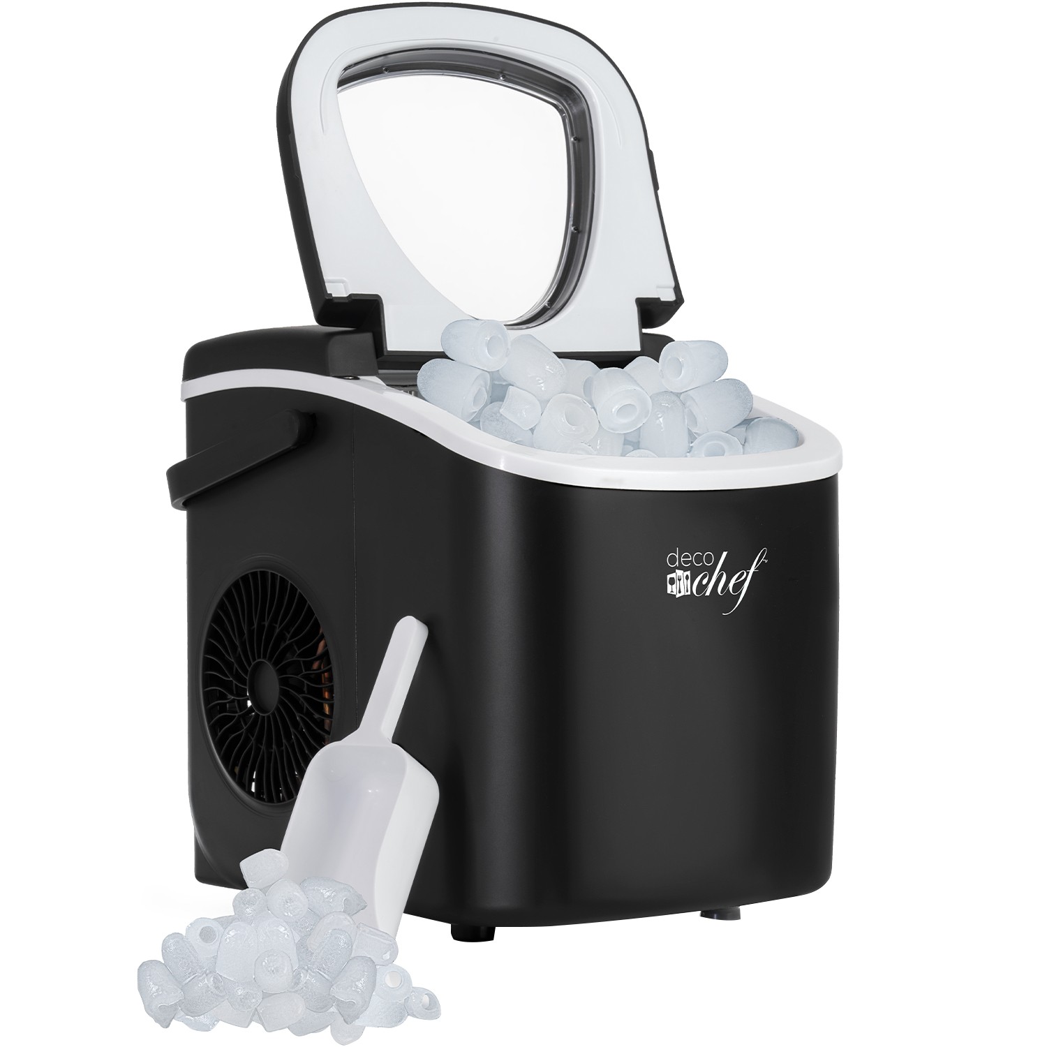 Deco Chef Compact Countertop Ice Maker 26LBs in 24HRs, 9 Cubes in 6 MIN, Black