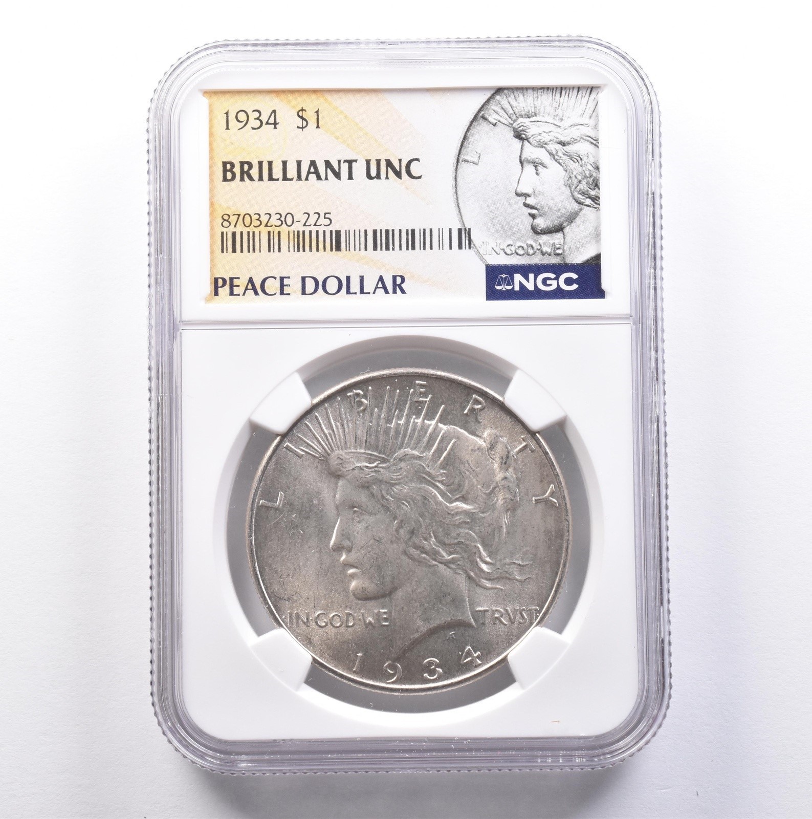 1934 Peace Silver Dollar BU NGC *9036