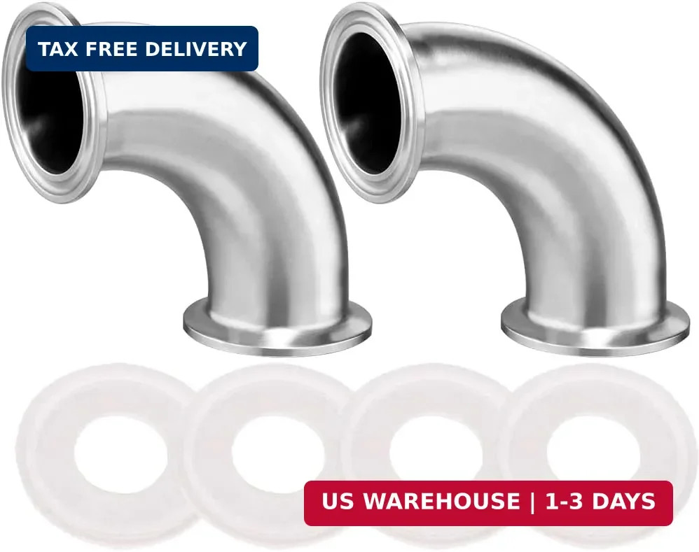 Beduan Elbow 90 Degree 2" Tube OD Stainless Steel 2" Tri Clamp Sanitary Pipe Fit