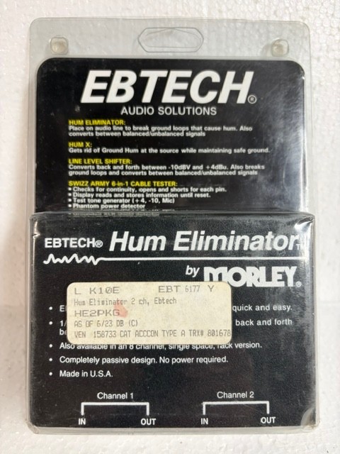 Ebtech Hum Eliminator 2 Channels with TRS Inputs and Outputs