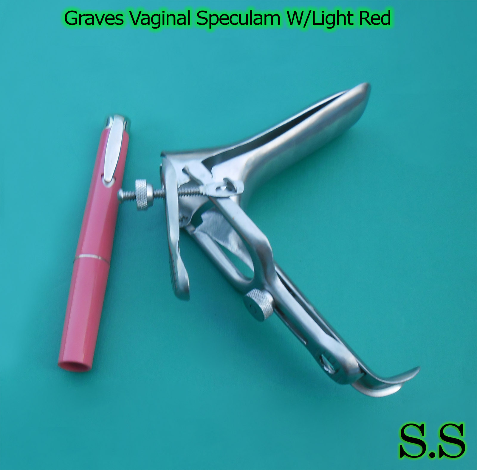 Graves Vaginal Speculum Small w/Light Red Ob/Gyneclogy Instruments
