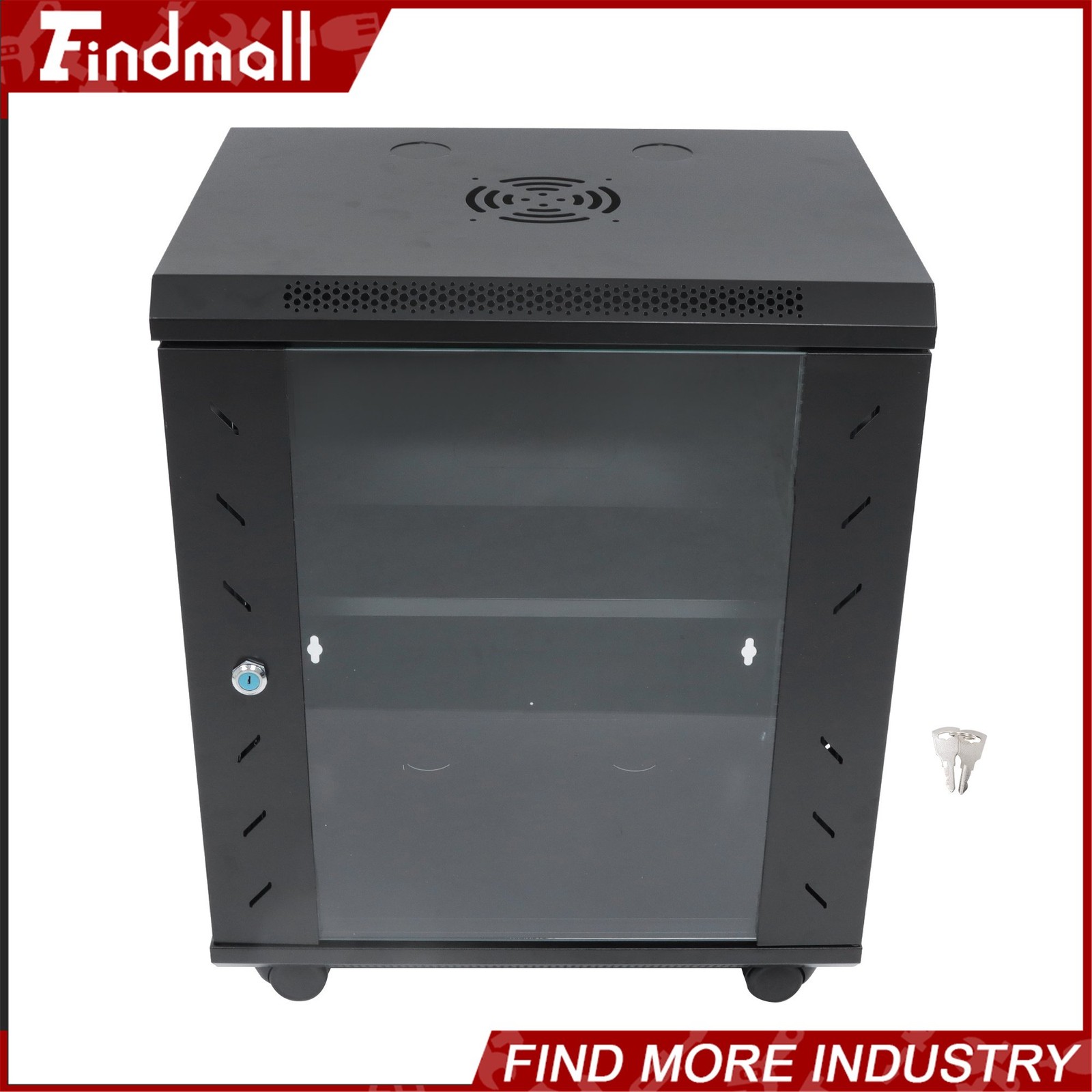 Findmall 12U Wall Mount Network Server Rack Cabinet Enclosure 15.5'' Deep