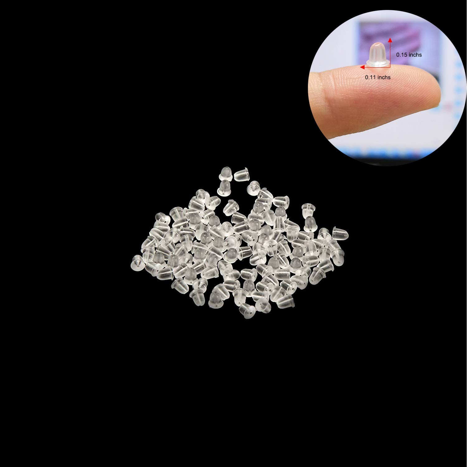 Silicone Earring Backs Earring Backings 1200Pcs, Soft Clear Silicone