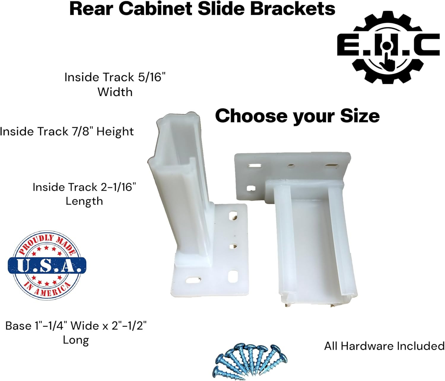 Drawer/Cabinet Slide Track/Socket/Brackets/Choose from Various Sizes/All Hardwar