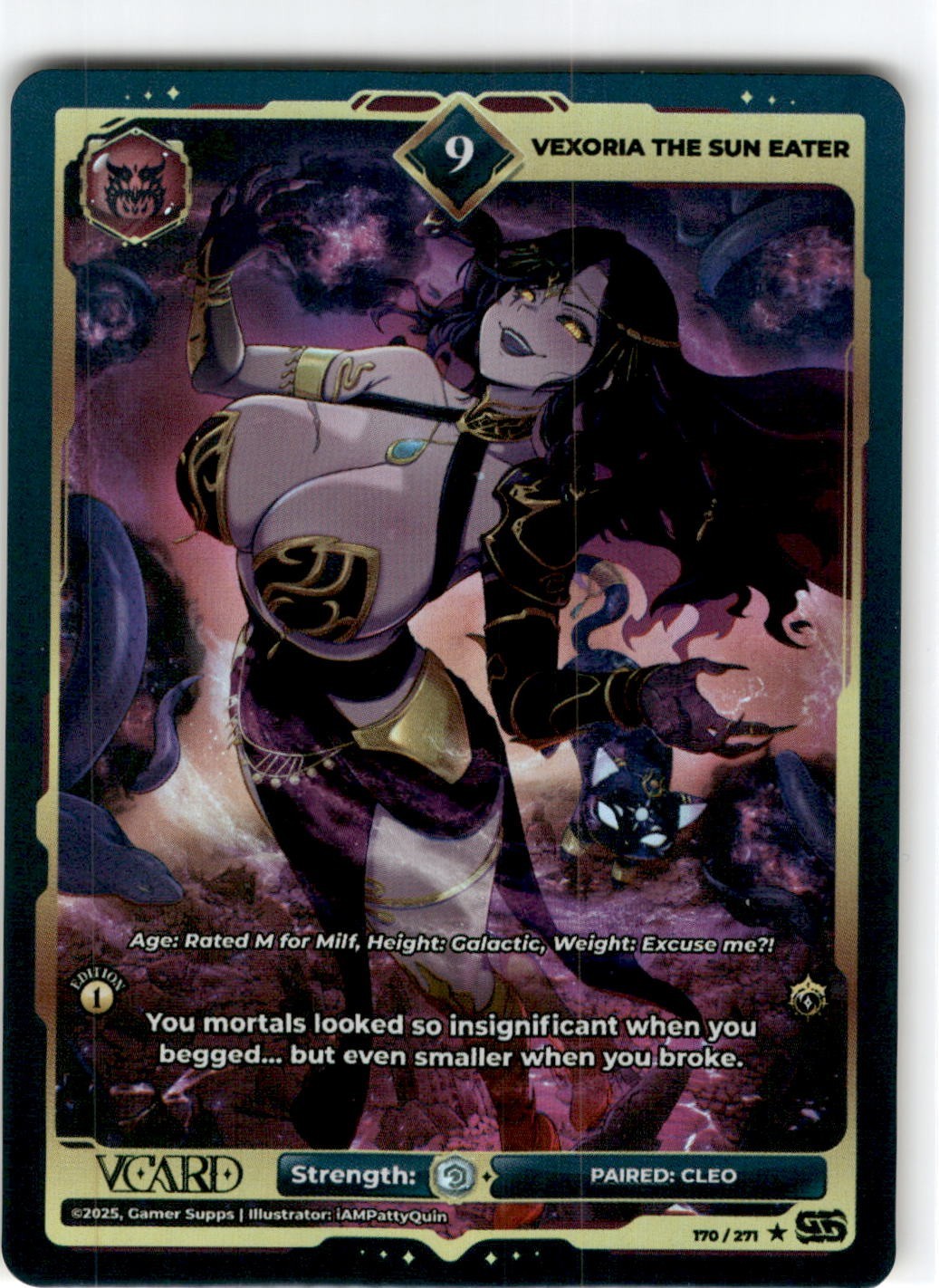 VCard Divine Chaos First Edition 9 Holo Foil  Vexoria