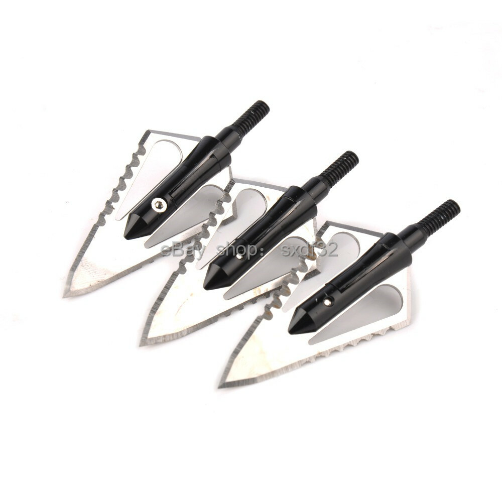 3/6/12Pcs 100Grain Bow 4 Sharp Fixed Blade Arrow Head Arrowhead Archery Shooting