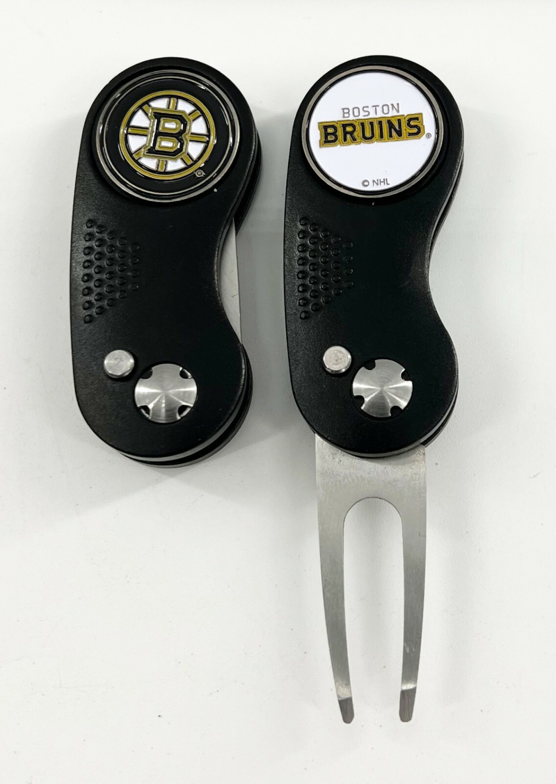 GOLF SWITCHBLADE NHL BOSTON BRUINS DIVOT REPAIR TOOL + Ballmarker Black
