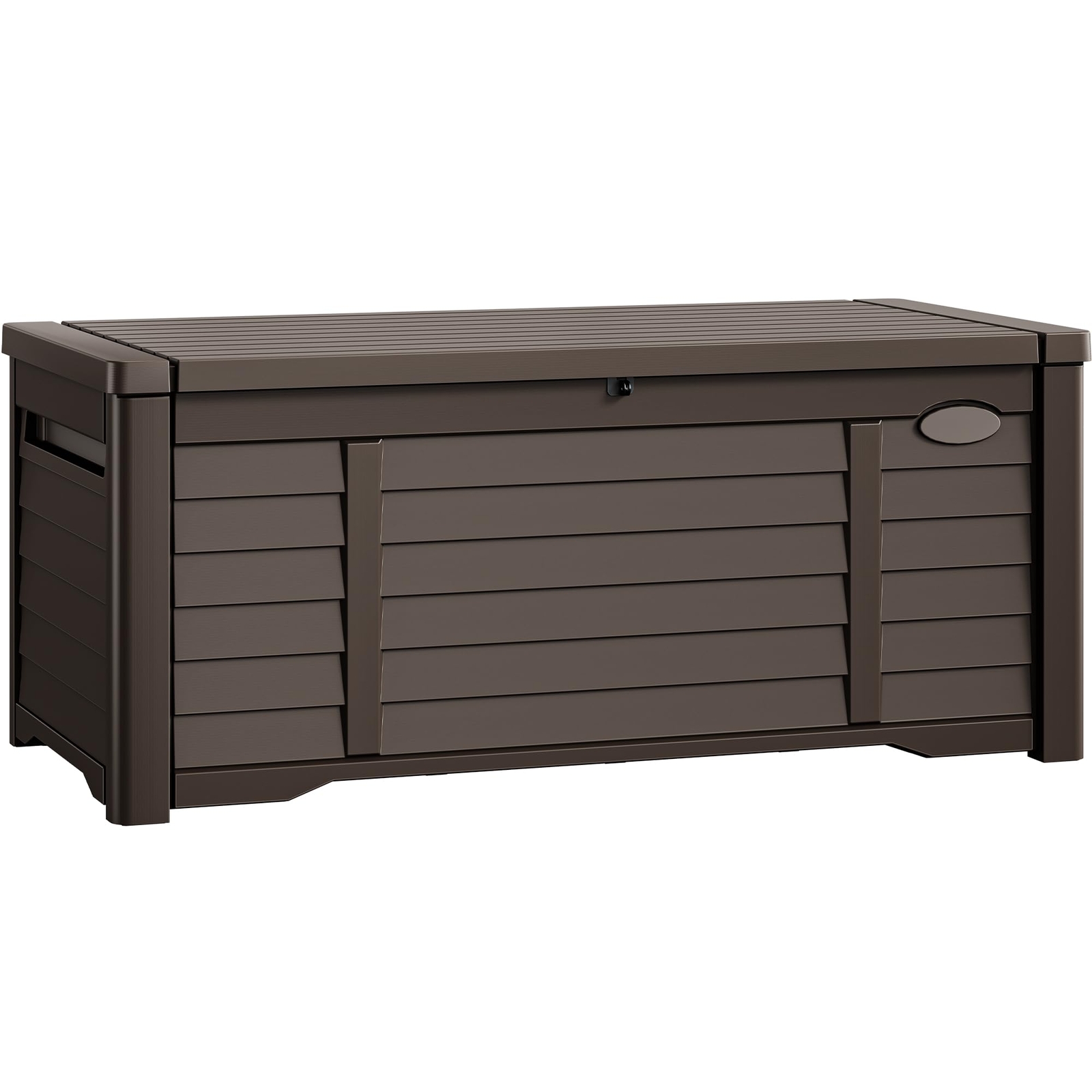 DWVO Outdoor Louver Storage Deck Box w/120 Gallon Capacity, Large Storage Box fo