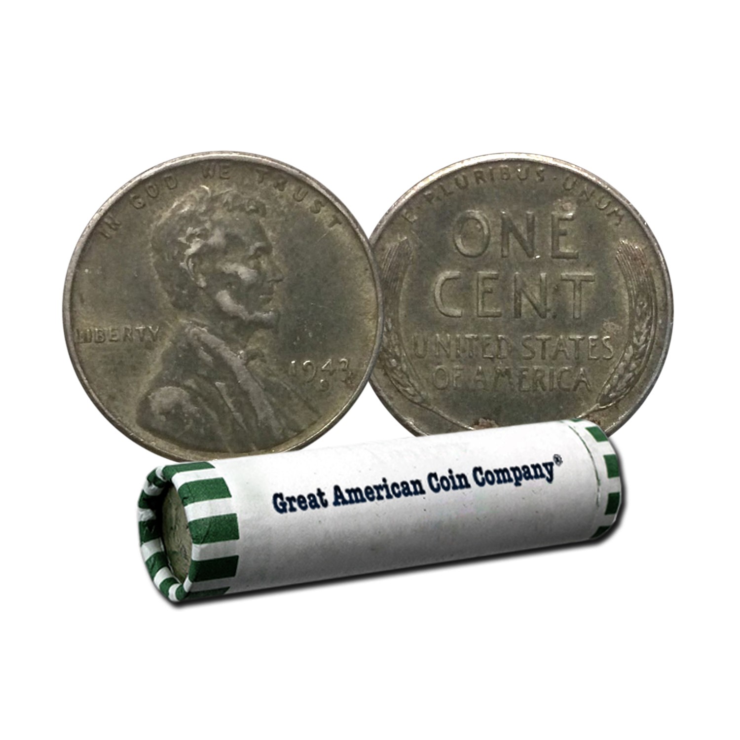 Roll of 50 Circulated 1943 Steel Pennies P, D & S Mint Marks WWII Wartime Cents
