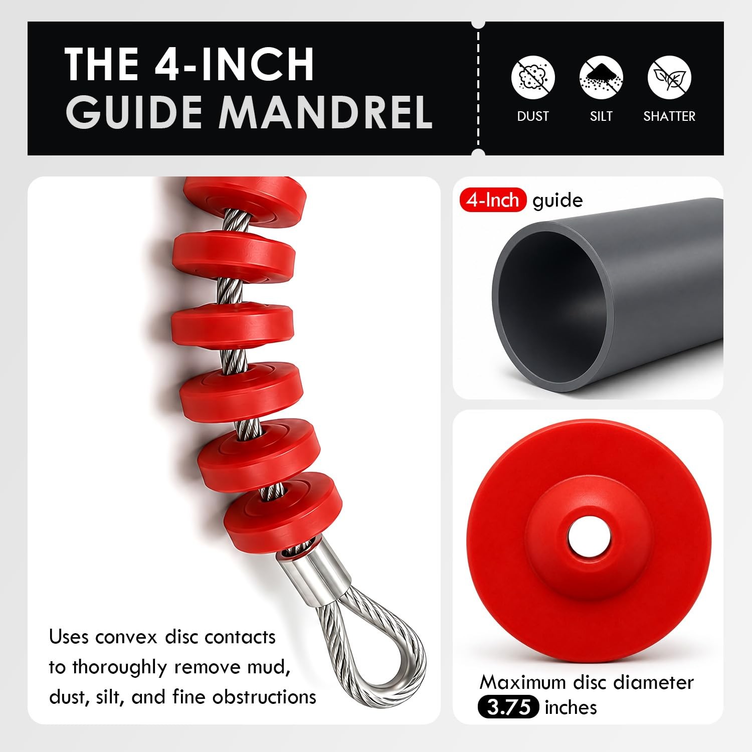 30464K Flexible Conduit Mandrel for 4-Inch Duct Preparation & Cable Pulling