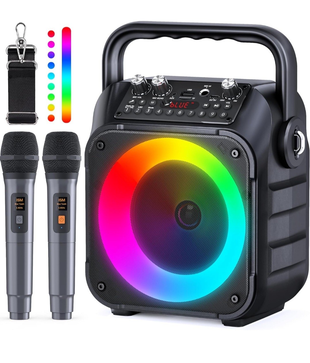 K9-M Karaoke Machine with Two Wireless Microphones