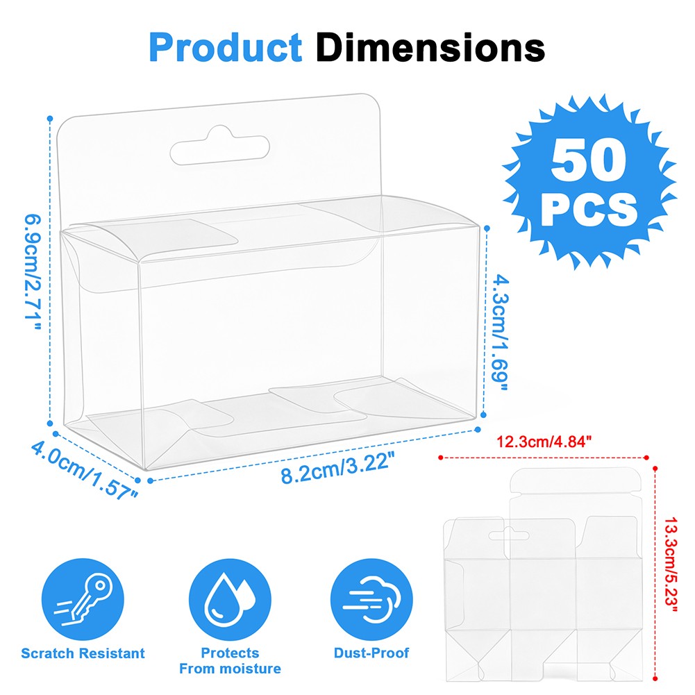 50PCS Wall Hanging Display Case Storage Box Protector For 1:64 Scale Diecast Car
