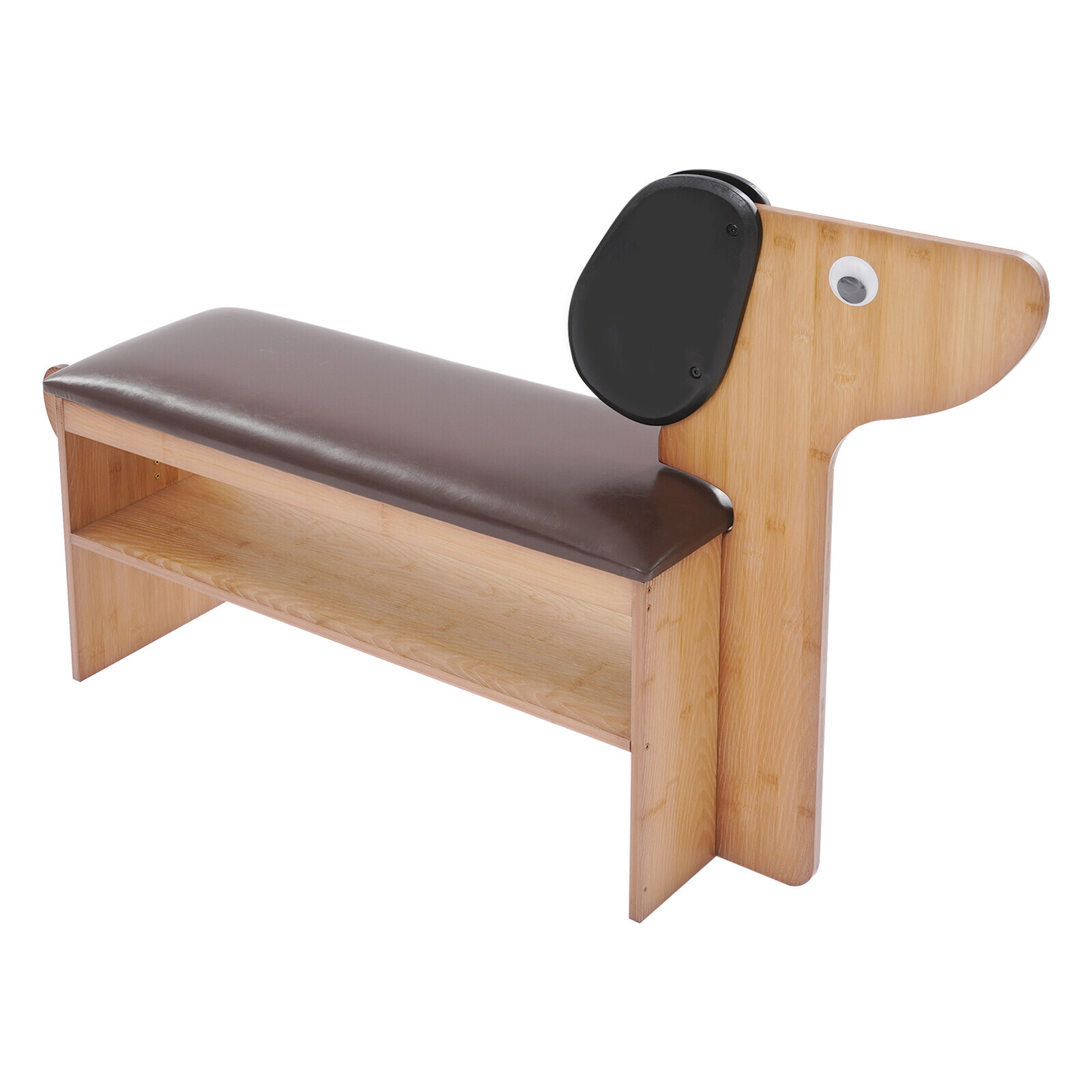 2 Tier Cute Dog Shape Shoes Rack Bench for Entryway Shoe Rack Bench w/ Cushion