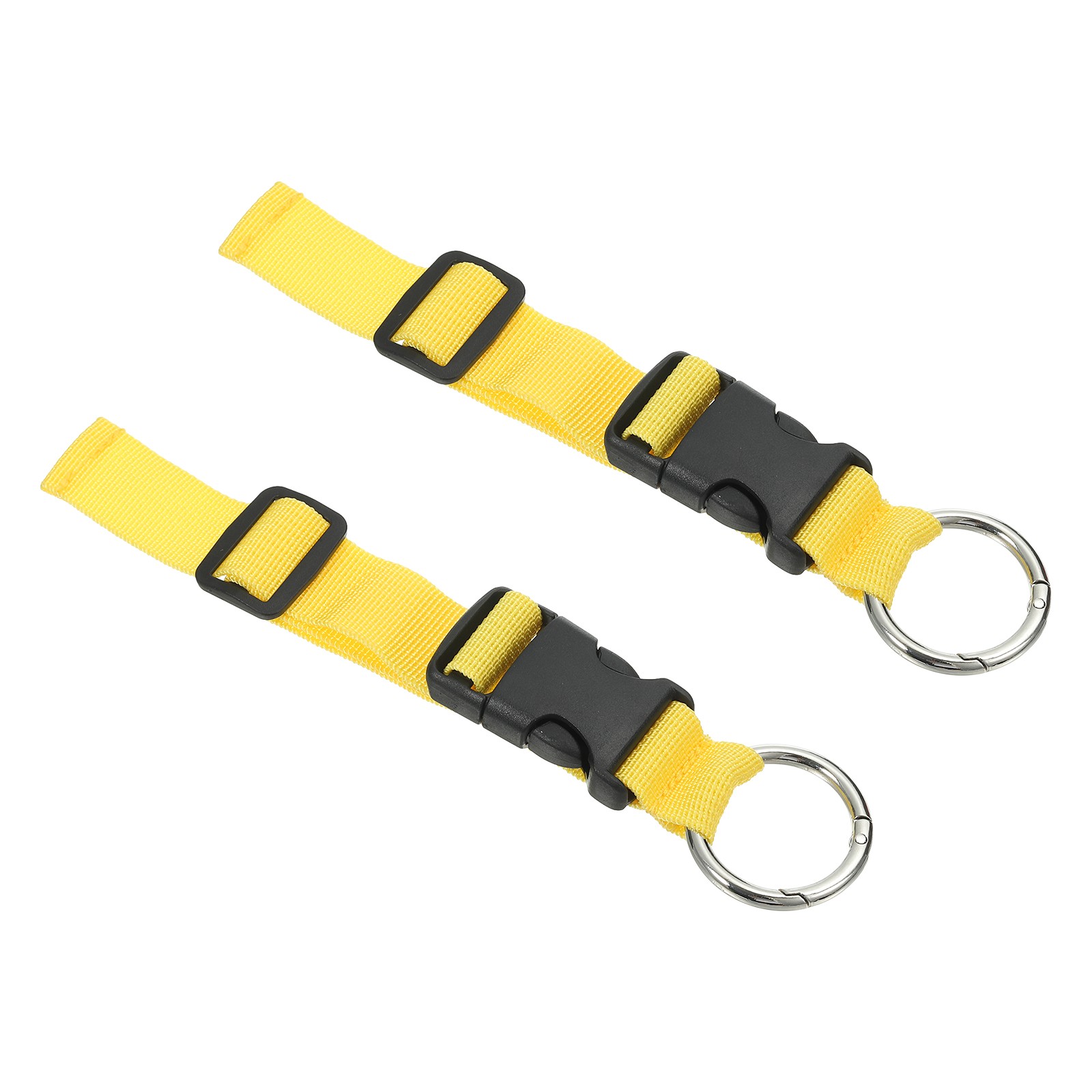 2pcs Luggage Connector Straps 1x6.3" Add a Bag Luggage Strap with O-Ring, Yellow