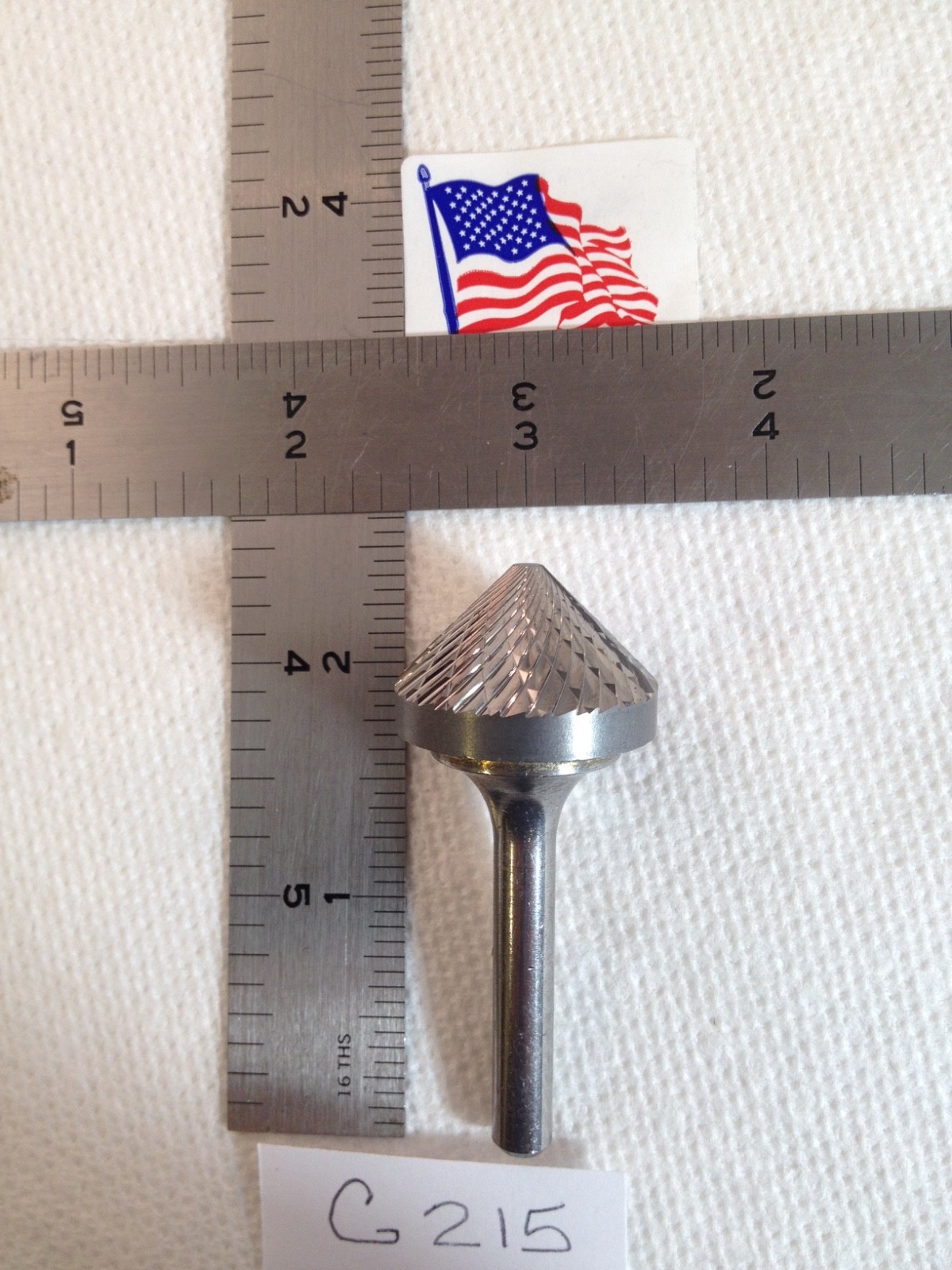 1 NEW FALCON / SGS 1/4" SHANK CARBIDE BURR SK-9 DOUBLE CUT 90° ANGLE. USA (G215)