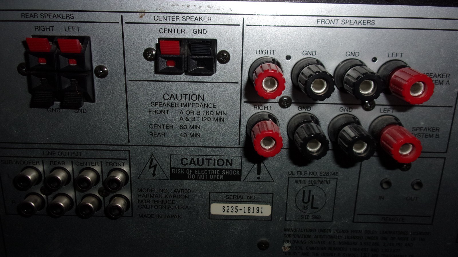 Vintage Harmon Kardon Audio Video AVR30 Receiver
