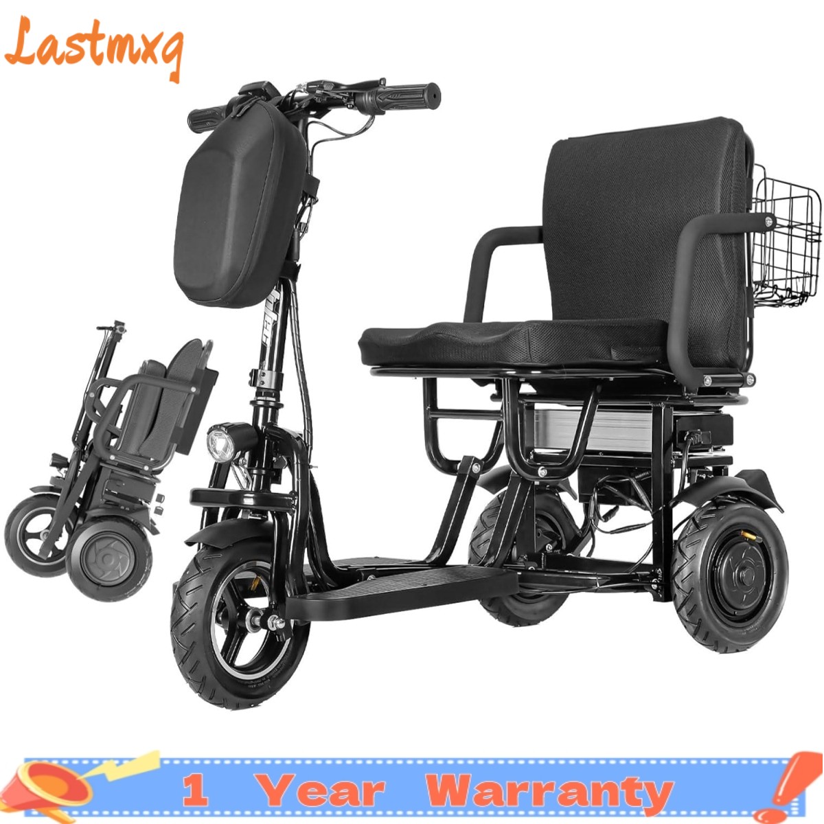 Double Motor 700W 3-Wheels Folding Electric Mobility Scooter Portable Scooter
