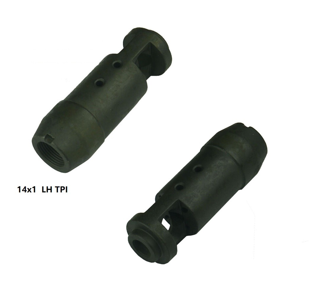 Black Steel Low Concussion Competition Muzzle Brake Compensator 14x1 LH TPI