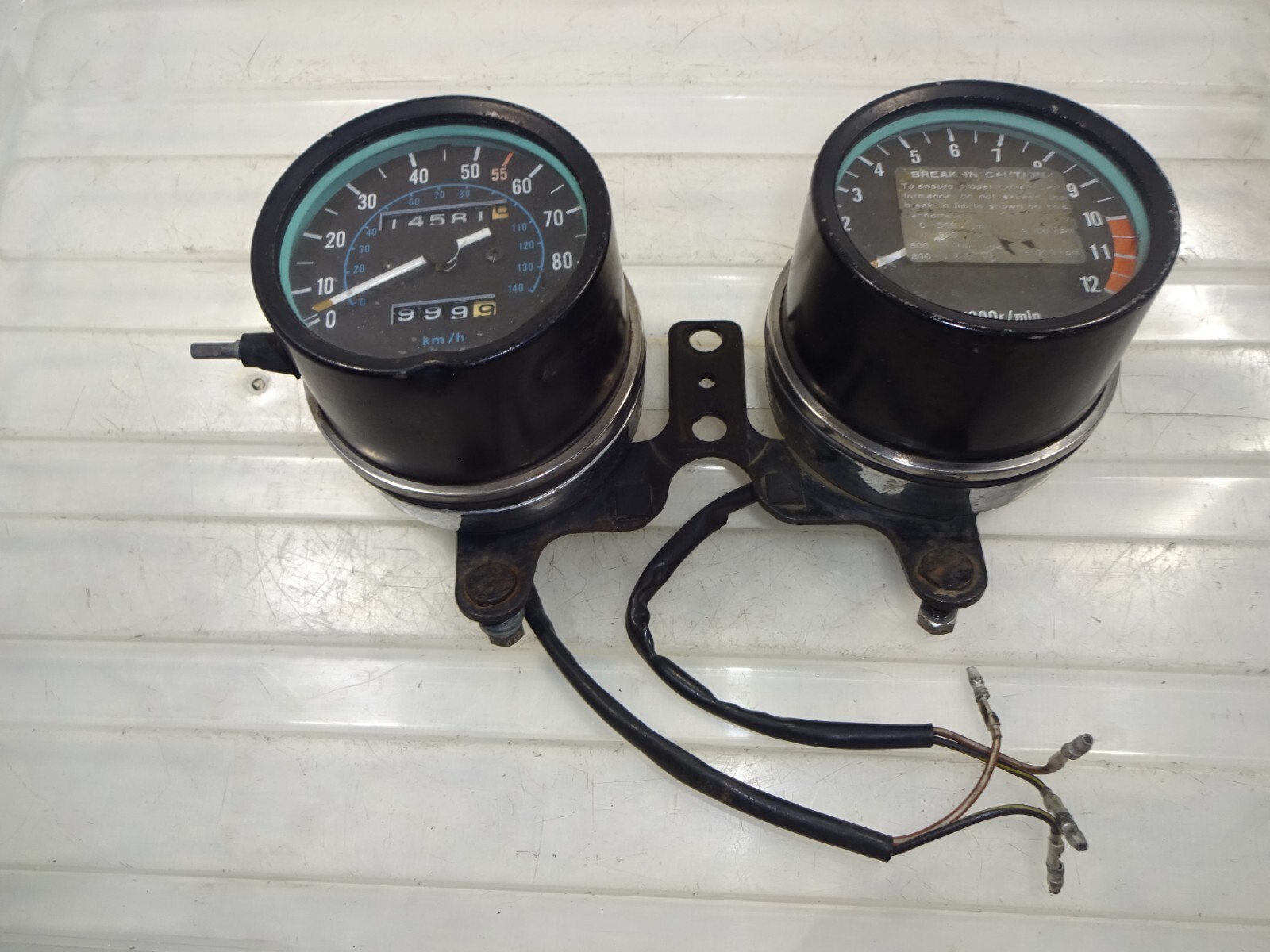 Kawasaki 81 82  1987 KZ 305 CSR305 OEM Gauges Instrument Cluster Speedo 14,581