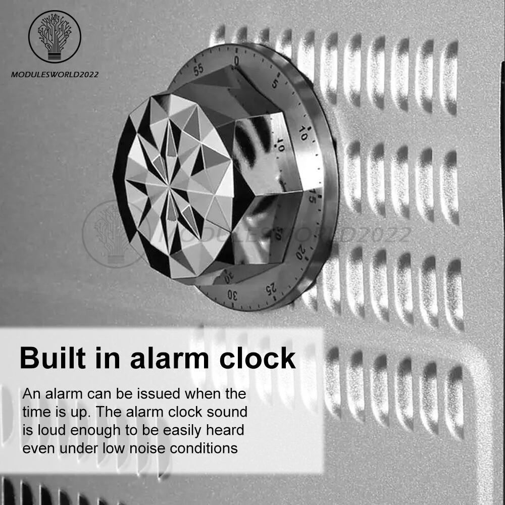 Stainless Steel Magnetic Kitchen Mechanical Alarm Timer Cooking Countdown Clock