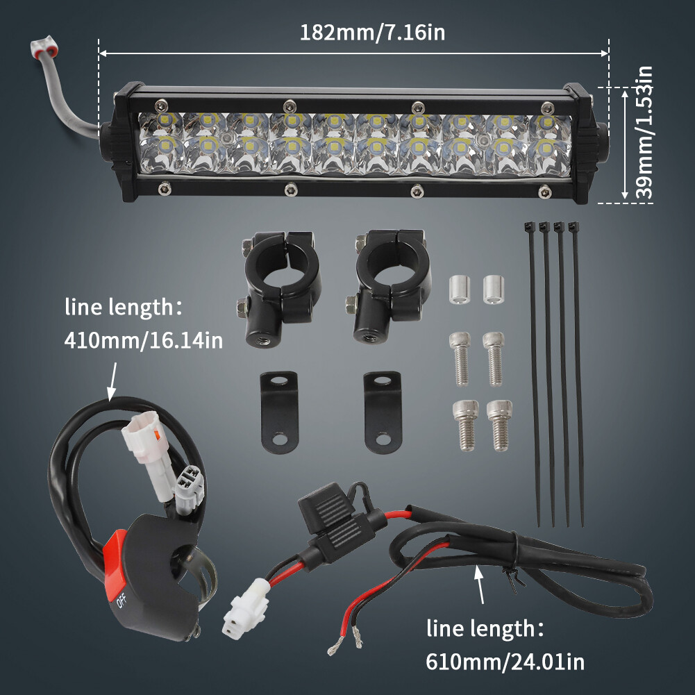 LED Headlight Light Bar Upgraded Kit Plug-n-Play Universal ATV 7/8'' Handlebars