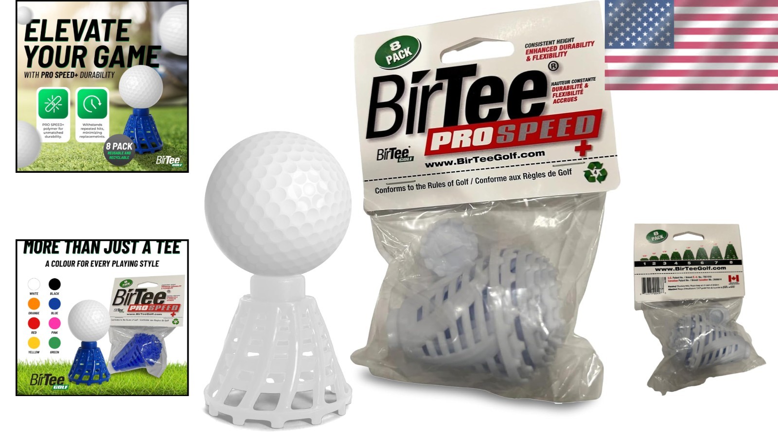 Enhanced Flexibility Golf Tees - 8 Pack