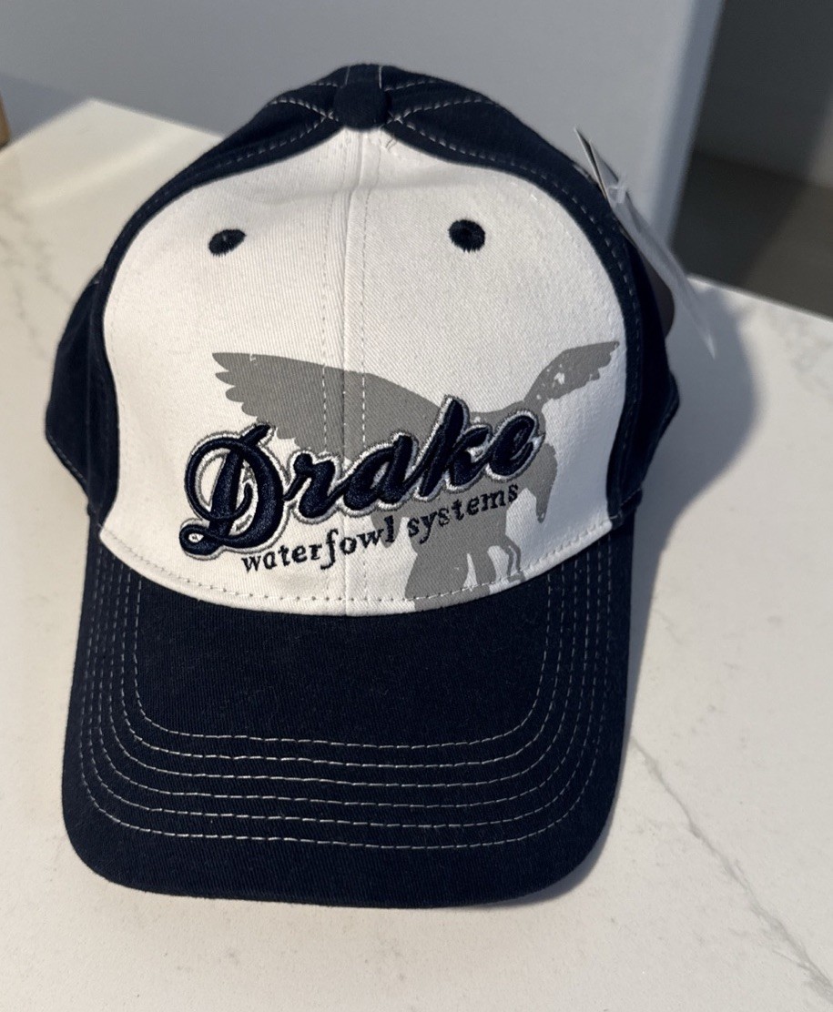 Drake Waterfowl Systems Stretch Fit Hunting Hat Cap - Color Black & White - NEW!