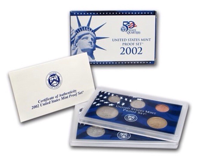 2002 Clad Proof Set U.S. Mint Original Government Packaging OGP COA