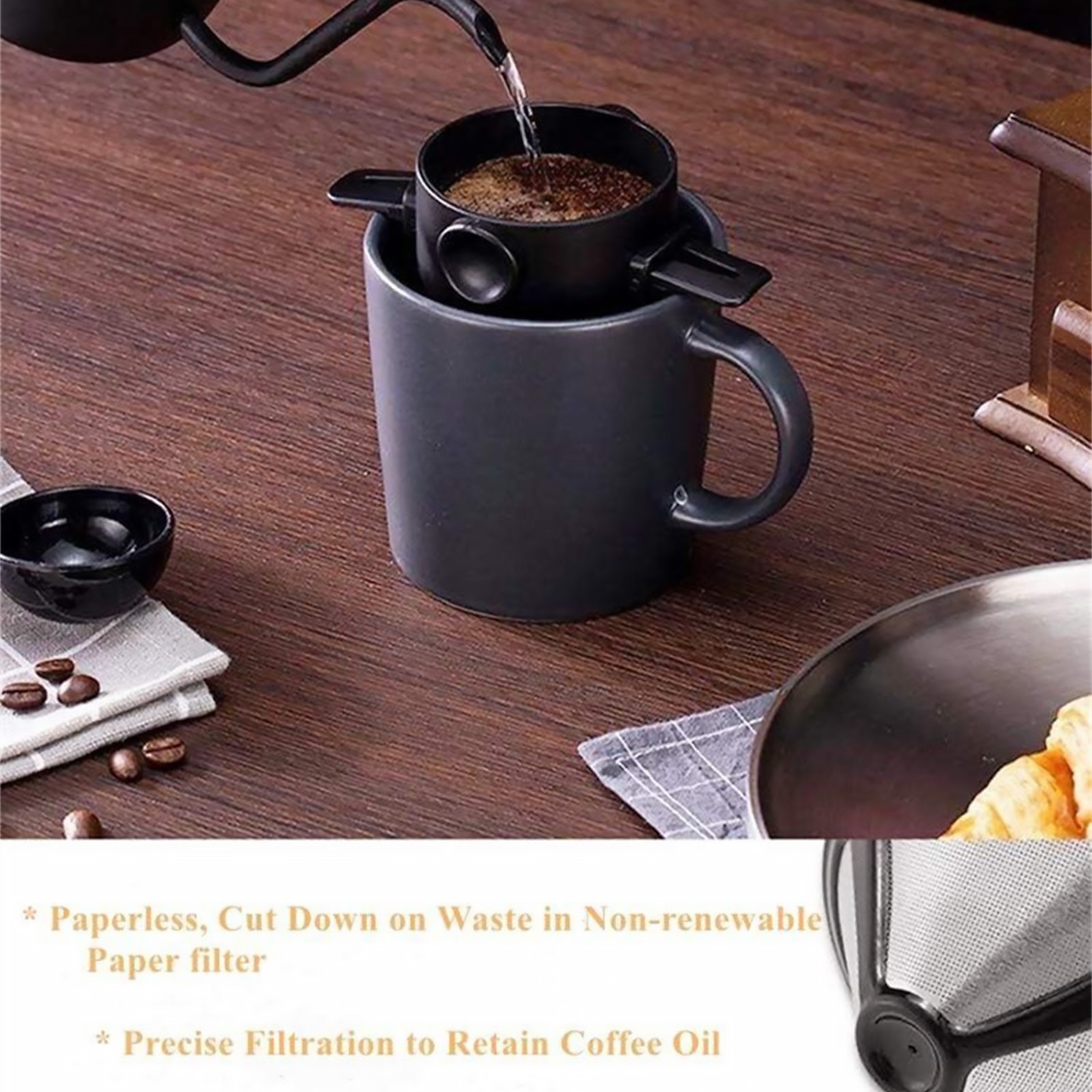 Portable Foldable Coffee Filter Reusable Coffee Funnel Paperless Accessory