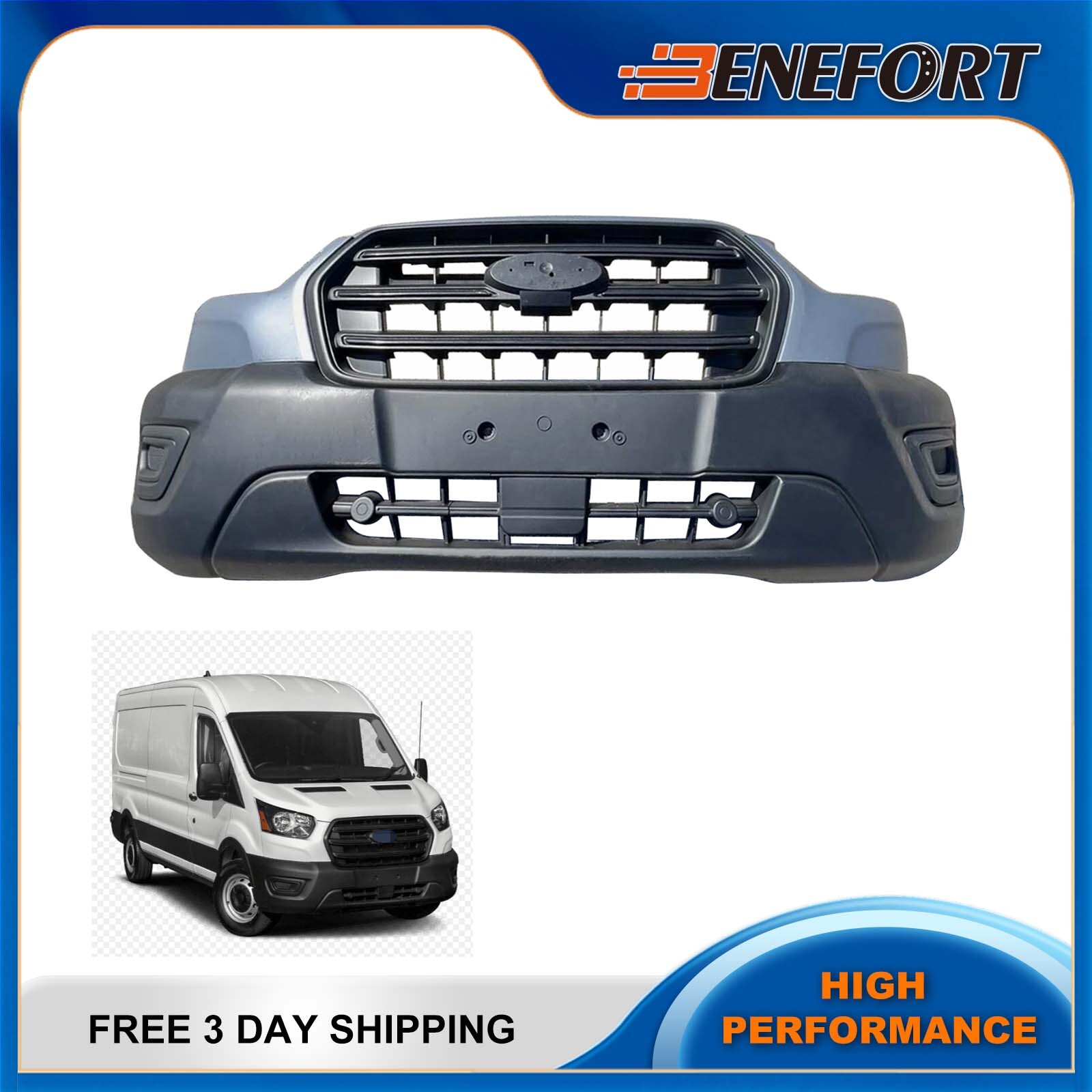New Front Bumper Cover Assembly Fit 2020-2023 Ford Transit 150 250 350 USA BUILT